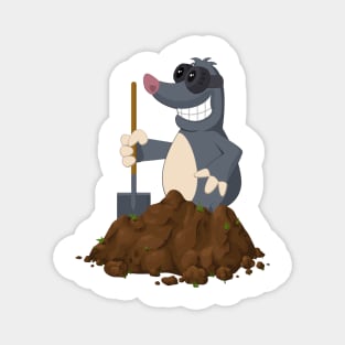 Funny Mole With Shovel Magnet