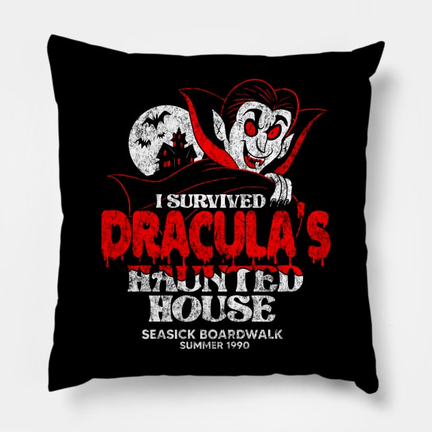 Dracula's Haunted House Pillow by chrisraimoart