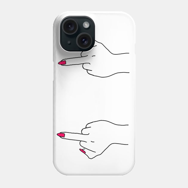 Middle Fingers Up (Nails) Phone Case by SianPosy