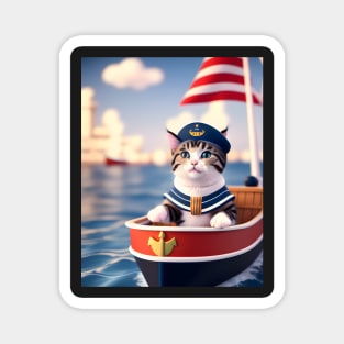 Sailor Cat - Modern digital art Magnet