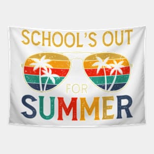 Schools Out For Summer Retro Last Day Of School Teacher Boy T-Shirt Tapestry