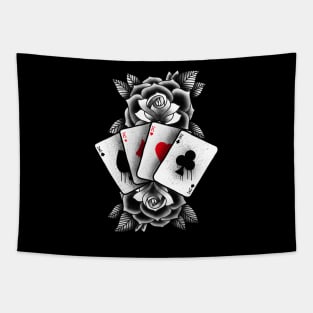 Playing cards and roses Tapestry