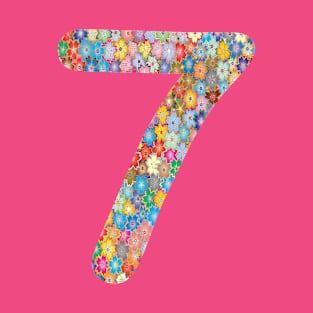 Number 7 Flowers Colorful Gift T-Shirt