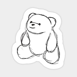 Happy Smiley Bear Sketch Shirt Magnet