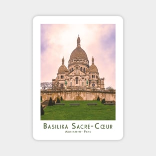 Retro Vintage  Basilica Sacré-Cœur - Sacre Coeur  in Montmartre, Paris Magnet