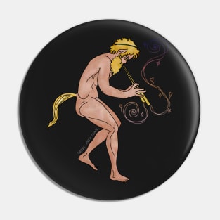 Satyr playing the aulos by Greek Myth Comix Pin