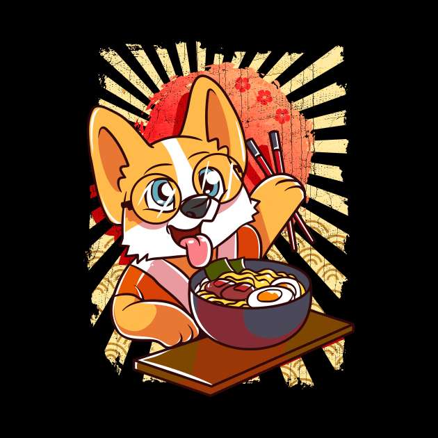 Kawaii Puppy Ramen Bowl Funny Anime Noodles Dog by theperfectpresents