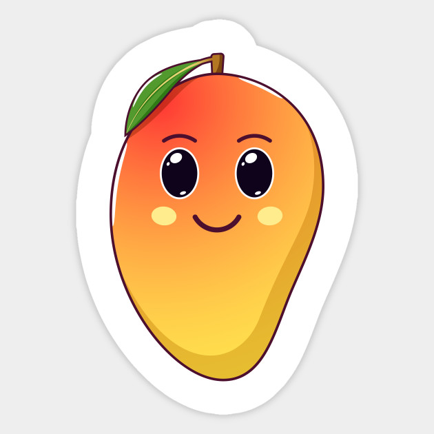 Cute Kawaii Mango, Cartoon Tropical Fruit - Kawaii Mango ...