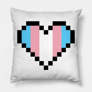 Transgender Pride Pixel Art Heart Pillow