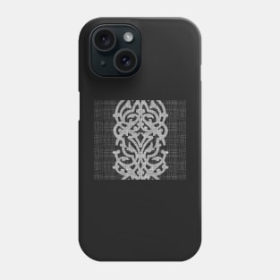 black linen with white damask Phone Case