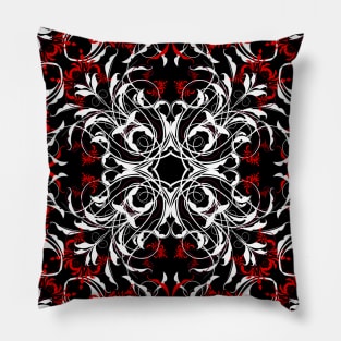 Red White Mandala Pillow