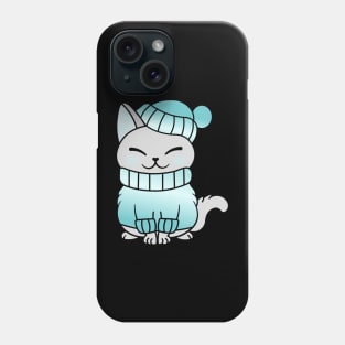 Cute Cozy Colorful Snow Winter Cat Kitty Phone Case