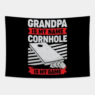 Cornhole Grandpa Bean Bag Toss Grandfather Gift Tapestry