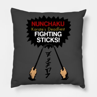 Vintage Nunchuk Fighting Sticks Pillow