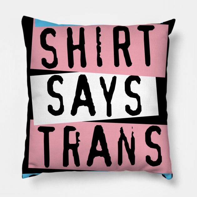 this shirt says trans rights Pillow by talenlee