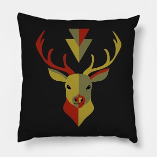 Geometric Deer Winter Holiday Pillow