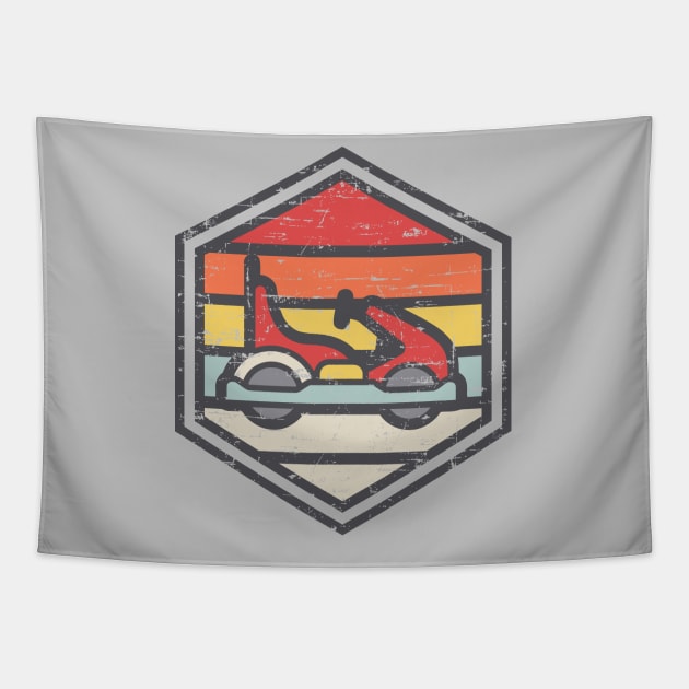 Retro Badge Kart Light Tapestry by rojakdesigns