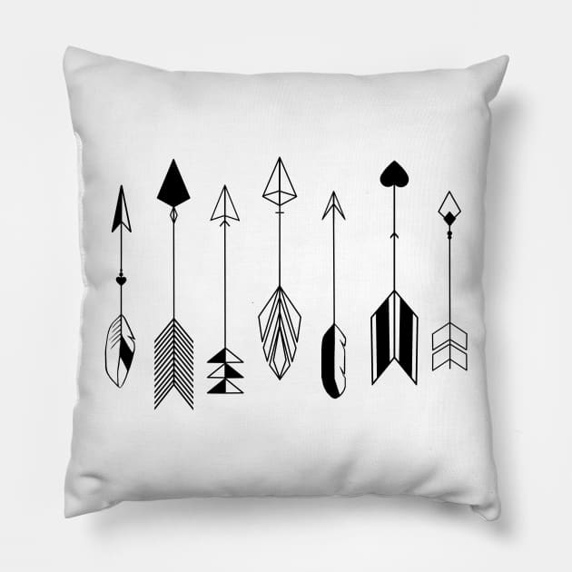 Be Brave Little Arrow Pillow by staceyromanart