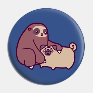 Sloth and Pug Pin