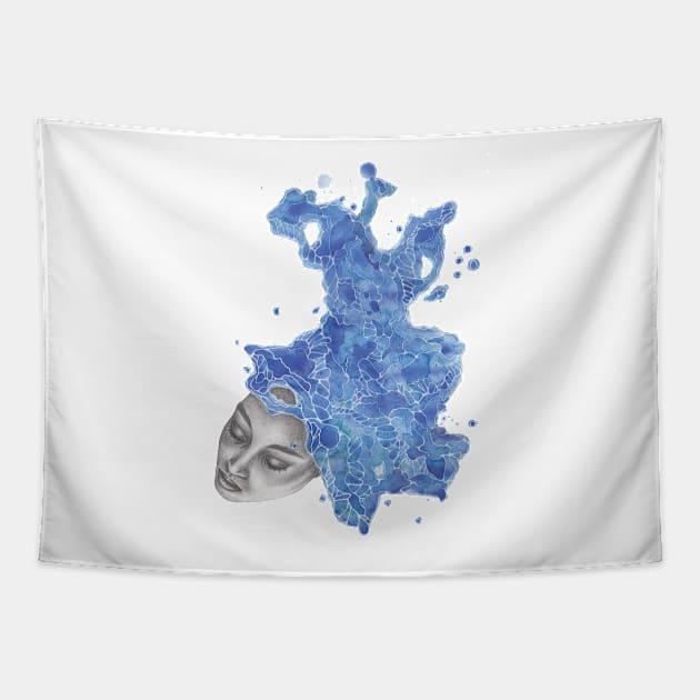 Strange Lady - Blue Tapestry by ToothandArrowCo