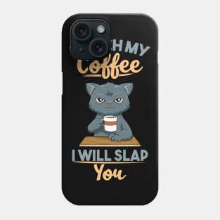 Funny Angry Cat Coffee Lover Feline Morning Animal Phone Case