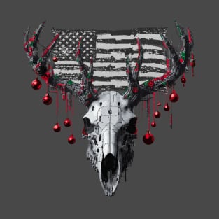 Christmas Deer Skull T-Shirt