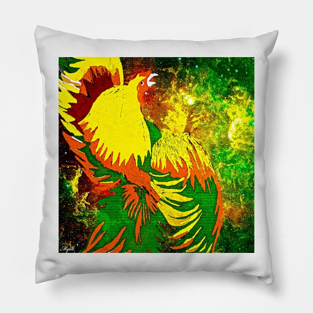 Autumn Rooster Pillow by Overthetopsm