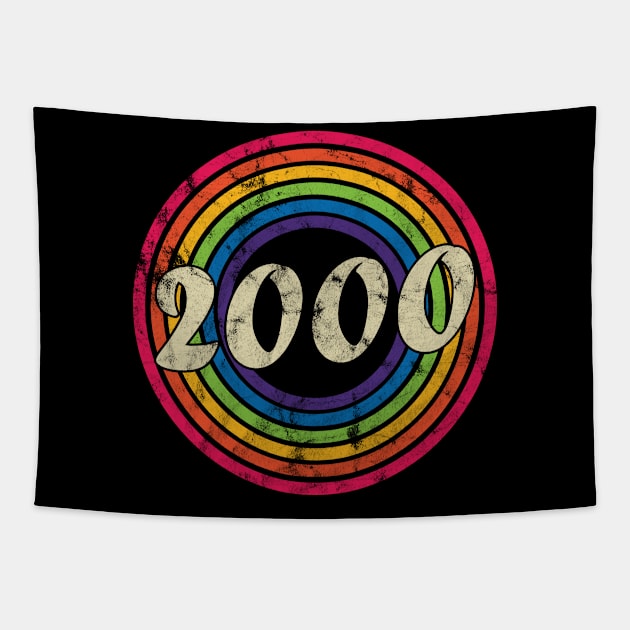 2000 - Retro Rainbow Faded-Style Tapestry by MaydenArt