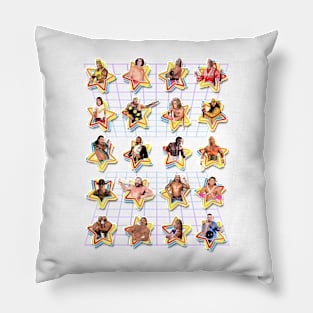 Retro Pro Wrestling Stars Pillow