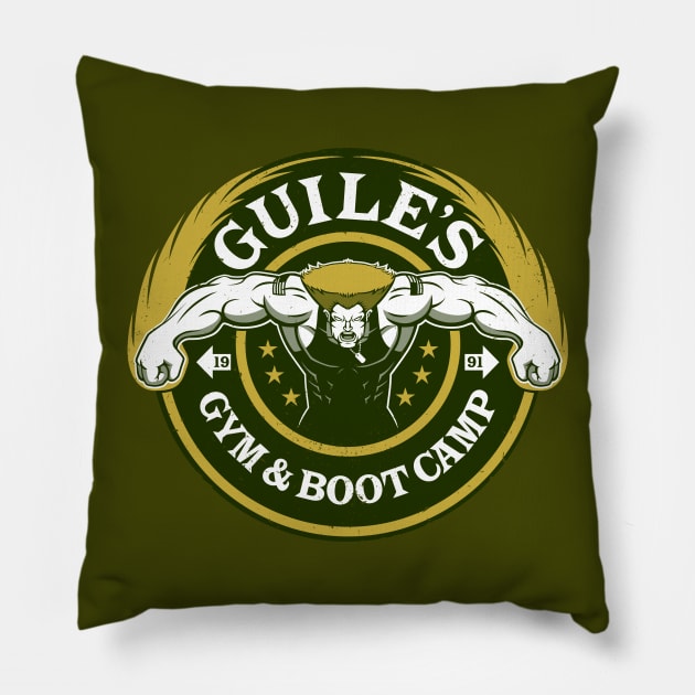 Guile's Gym & Boot Camp Pillow by JangoSnow