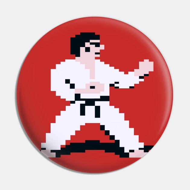 International Karate White Pin by Retro8Bit Fashion Store