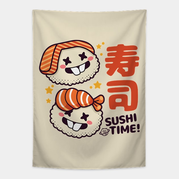 Kawaii Sushi Time Tapestry by spacedowl