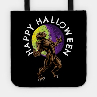 Happy Halloween Werewolf Full Moon Tote