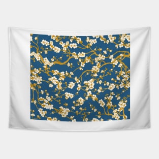 sakura (gold and blue) Tapestry