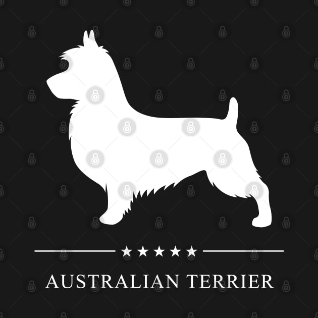 Australian Terrier Dog White Silhouette by millersye