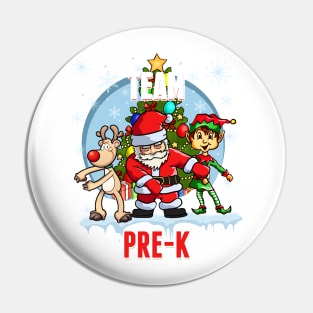 Team Pre-K Santa Elf Reindeer Flossing Kids Christmas Pin