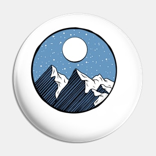 Mountain At Night Pin