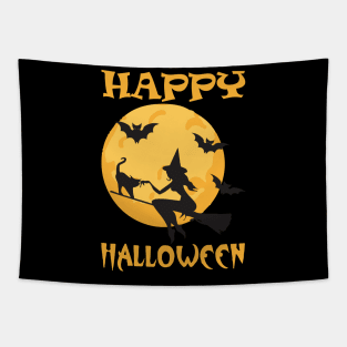 Happy Halloween Witch Tapestry