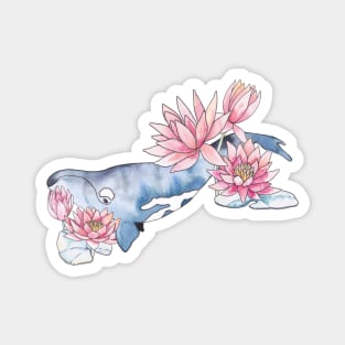 Whales and Water Lilies Magnet