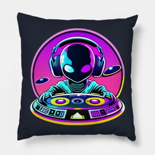 DJ alien Pillow