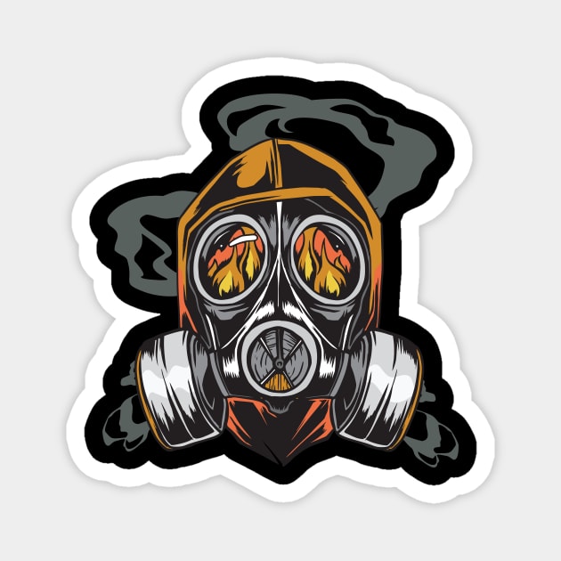 Gas Mask Magnet by Imaginariux