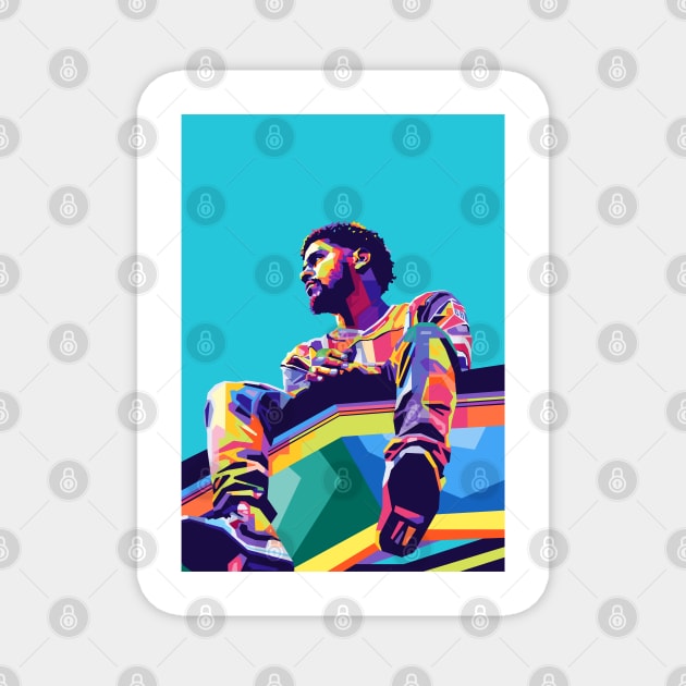 J Cole Wpap Pop Art Magnet by Zet Art