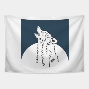 Pra Loup Howling Wolf Tapestry