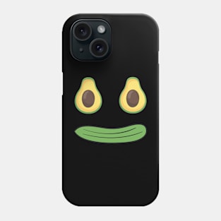 Green avocado cucumber Smile Face St Patricks day Funny Phone Case