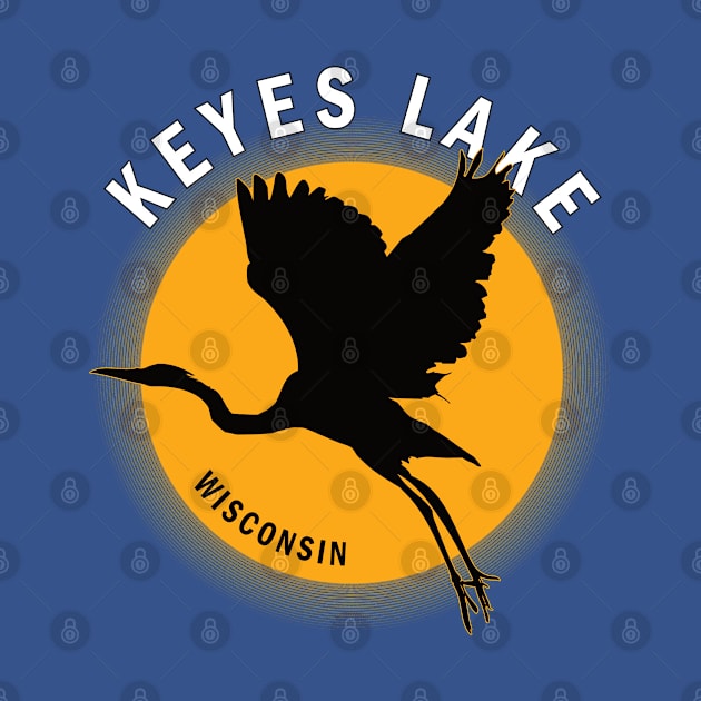 Keyes Lake in Wisconsin Heron Sunrise by BirdsEyeWorks