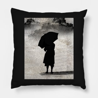 It Never Rains But It Pours Silhouette Pillow