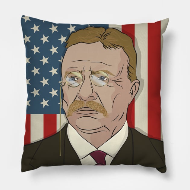 Theodore Roosevelt Campaign Poster _ Ready Pillow by Vector Deluxe