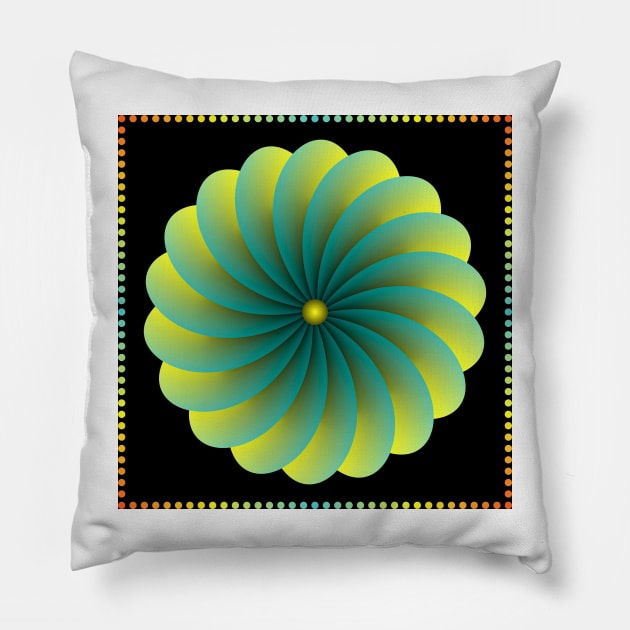 Neon Night Spin-Daisy Pillow by becky-titus