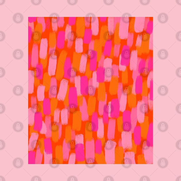 Abstract, Pink and Orange, Paint Brush Effect by OneThreeSix