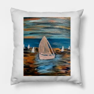 silver Fleet on the ocean Pillow